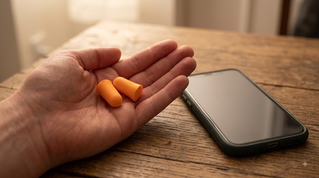 Foam earplugs are essential for healthy ear care habits in noisy environments.