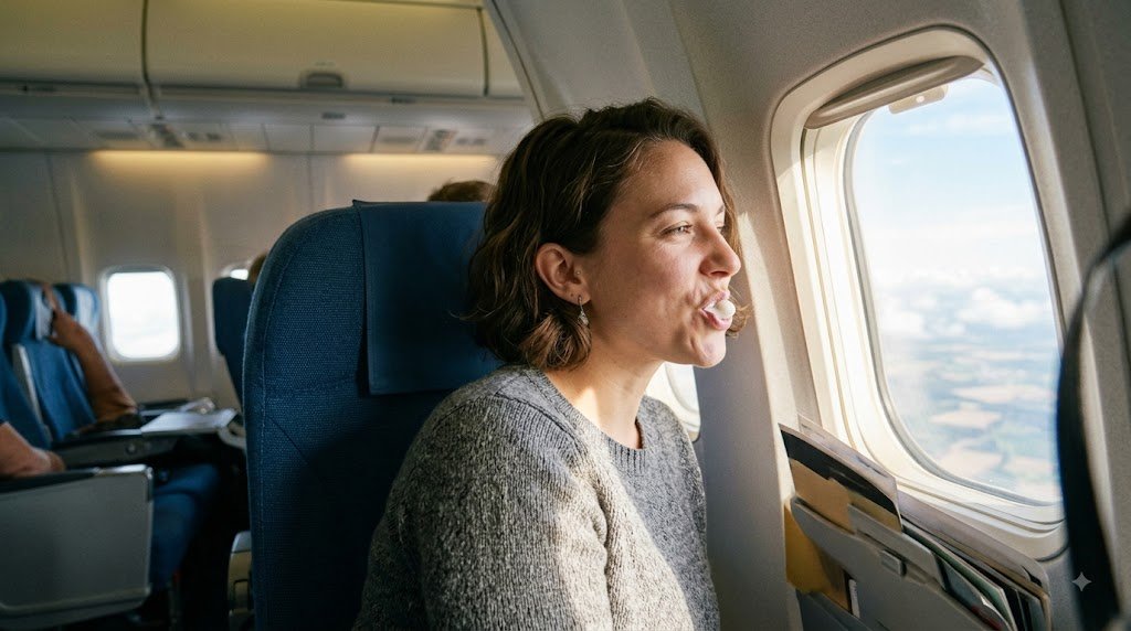 Chewing gum on a flight is one of the easiest ear care habits to prevent pressure pain.