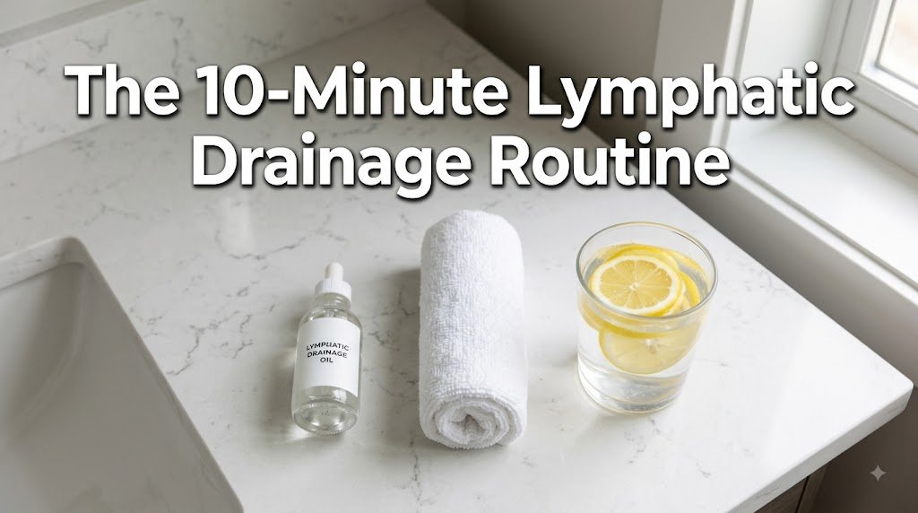 Essential items for a successful morning 10 minute lymphatic drainage routine.