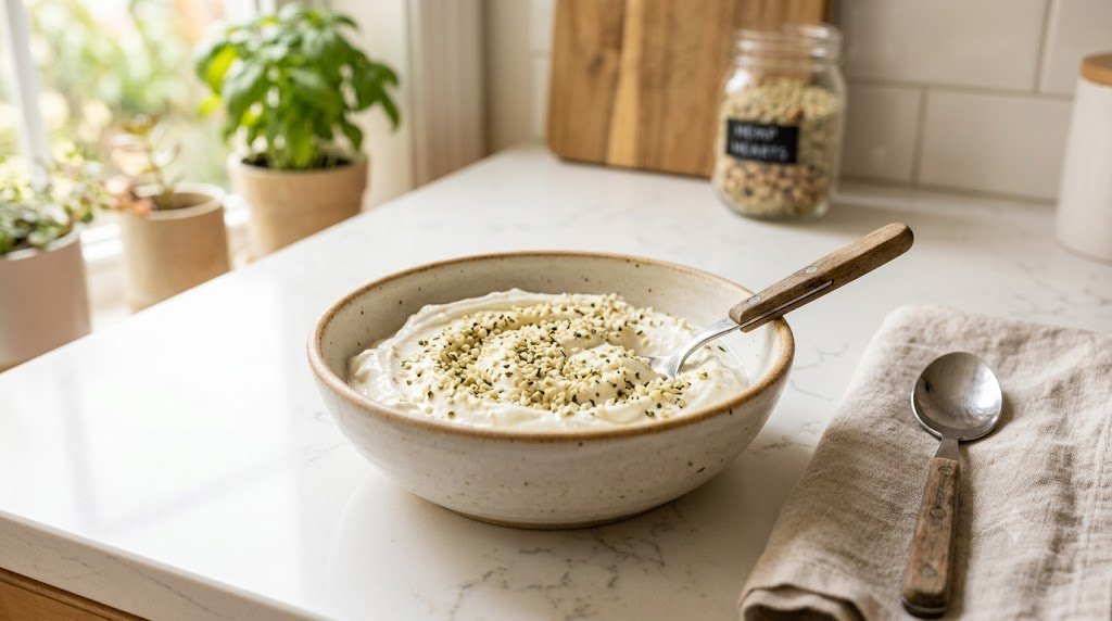 Full-fat Greek yogurt helps prevent a mid-morning energy crash.